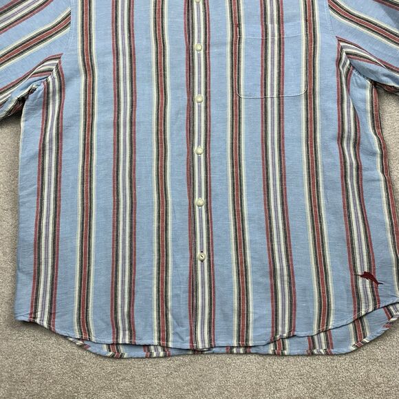 Tommy Bahama Cabana Stripe Linen Shirt Button Long Sleeve Shirt Men's Size XL - Picture 5 of 15